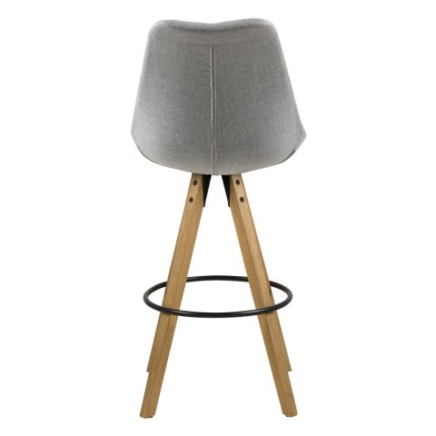 TAPICEROWANY HOKER Z OPARCIEM NORDIC GREY, SZARY, DREWNIANE NOGI, DO KUCHNI