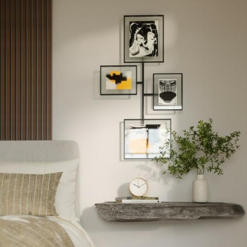 UMBRA zestaw 4 ramek na zdjęcia FLUTE WALL czarny