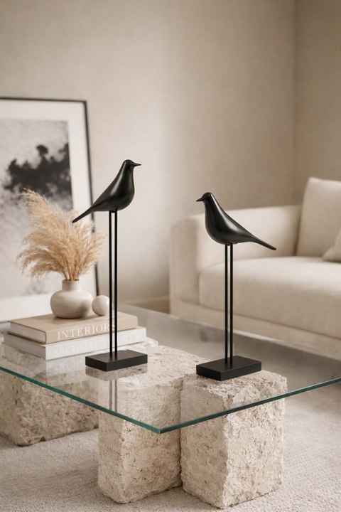 Zestaw 2 dekoracji SHP BIRDY czarna