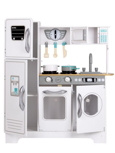 KUCHNIA DREWNIANA DLA DZIECI CUCINA ECOTOYS, DUŻA, PRALKA, LODÓWKA, ZESTAW