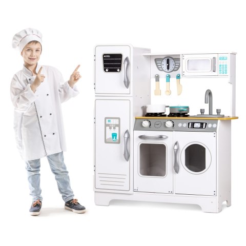 KUCHNIA DREWNIANA DLA DZIECI CUCINA ECOTOYS, DUŻA, PRALKA, LODÓWKA, ZESTAW