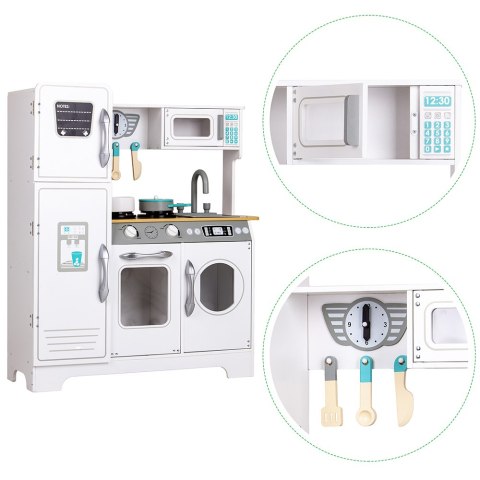 KUCHNIA DREWNIANA DLA DZIECI CUCINA ECOTOYS, DUŻA, PRALKA, LODÓWKA, ZESTAW