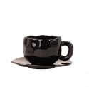 Filiżanka ze spodkiem SHP BIAŁA RÓŻA COCO czarna