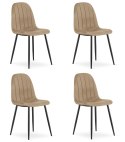 Krzesło PADVA - aksamit brąz / nogi czarne x 4
