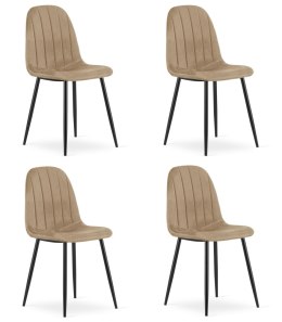 Krzesło PADVA - aksamit brąz / nogi czarne x 4