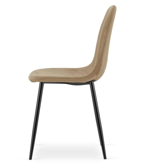 Krzesło PADVA - aksamit brąz / nogi czarne x 4