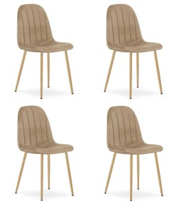 Krzesło PADVA - aksamit brąz / nogi dąb x 4