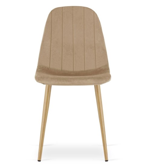 Krzesło PADVA - aksamit brąz / nogi dąb x 4