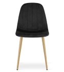 Krzesło PADVA - aksamit czarny / nogi dąb x 4