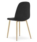 Krzesło PADVA - aksamit czarny / nogi dąb x 4
