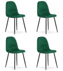 Krzesło PADVA - aksamit zieleń / nogi czarne x 4