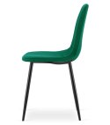 Krzesło PADVA - aksamit zieleń / nogi czarne x 4