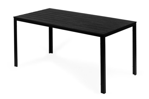 STÓŁ OGRODOWY TERRASSA, 156X78 CM, 6-OSOBOWY, CZARNY, POLYWOOD, NA TARAS