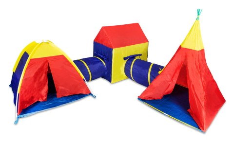 NAMIOTY DLA DZIECI 5W1 LUDIUS, ZESTAW TIPI, IGLO, DOMEK, TUNELE, OGRODOWY