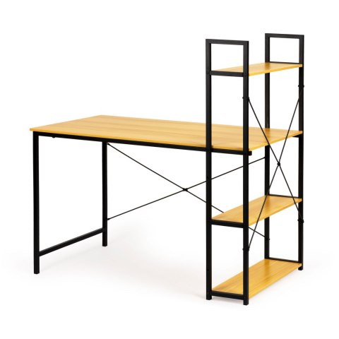 BIURKO METALOWE LOFTOWE AETHERIA, REGAŁ 4 PÓŁKI, 120X64 CM, MODERN HOME