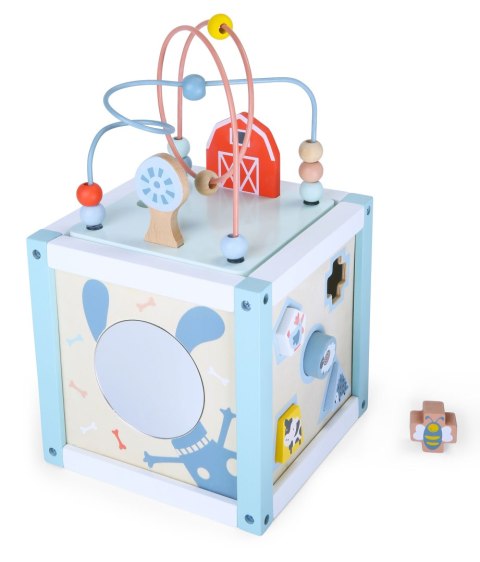 KOSTKA EDUKACYJNA DREWNIANA LUDICO, SORTER, LABIRYNT, ECOTOYS, 12M