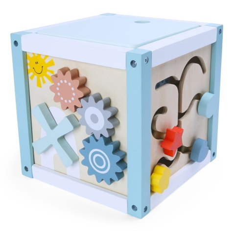KOSTKA EDUKACYJNA DREWNIANA LUDICO, SORTER, LABIRYNT, ECOTOYS, 12M