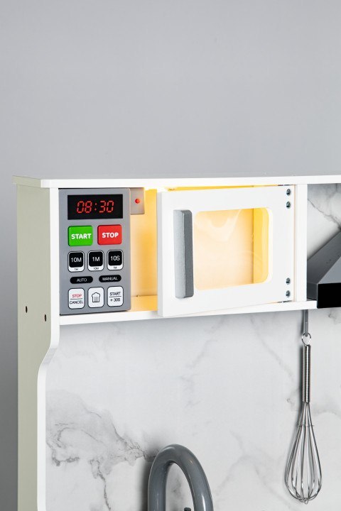 KUCHNIA DREWNIANA DLA DZIECI CUCINA, ŚWIATŁO, DŹWIĘK, AKCESORIA, ECOTOYS
