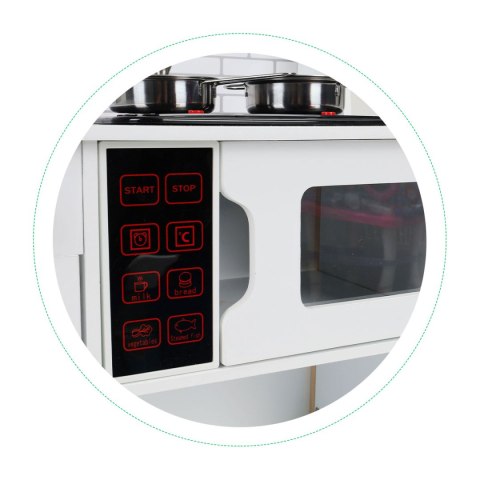 DREWNIANA KUCHNIA DLA DZIECI CUCINA, LED, DŹWIĘKI, AKCESORIA, ECOTOYS, DUŻA