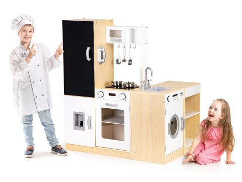KUCHNIA DREWNIANA CUCINA, DUŻA, MODUŁOWA, ŚWIATŁO, DŹWIĘK, ECOTOYS, TABLICA