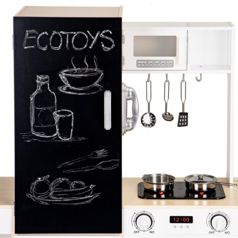 KUCHNIA DREWNIANA CUCINA, DUŻA, MODUŁOWA, ŚWIATŁO, DŹWIĘK, ECOTOYS, TABLICA