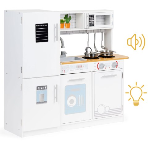 KUCHNIA DREWNIANA DLA DZIECI, CULINARA, ECOTOYS, LED, METALOWE AKCESORIA