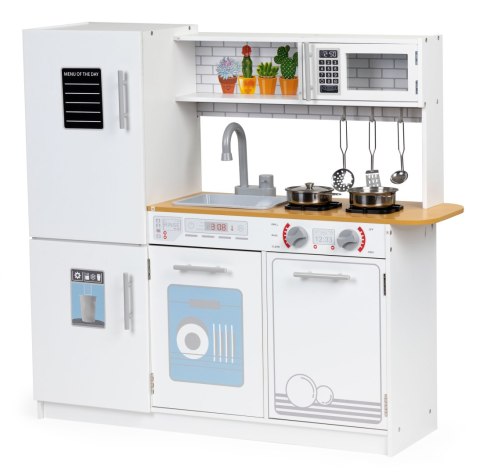 KUCHNIA DREWNIANA DLA DZIECI, CULINARA, ECOTOYS, LED, METALOWE AKCESORIA
