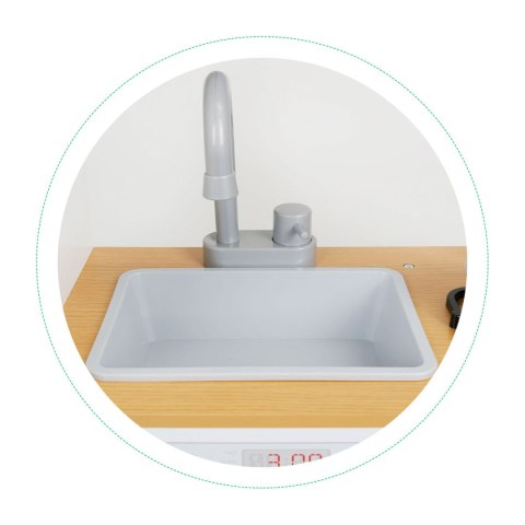 KUCHNIA DREWNIANA DLA DZIECI, CULINARA, ECOTOYS, LED, METALOWE AKCESORIA