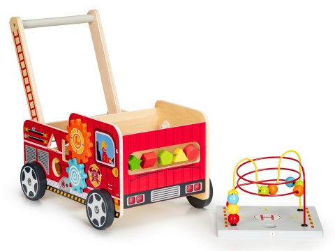 PCHACZ DREWNIANY CHODZIK, WÓZ STRAŻACKI, SORTER, ECOTOYS, EDUKACJA, VALENTE