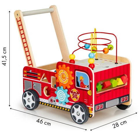PCHACZ DREWNIANY CHODZIK, WÓZ STRAŻACKI, SORTER, ECOTOYS, EDUKACJA, VALENTE