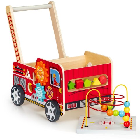 PCHACZ DREWNIANY CHODZIK, WÓZ STRAŻACKI, SORTER, ECOTOYS, EDUKACJA, VALENTE