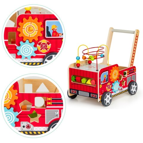 PCHACZ DREWNIANY CHODZIK, WÓZ STRAŻACKI, SORTER, ECOTOYS, EDUKACJA, VALENTE