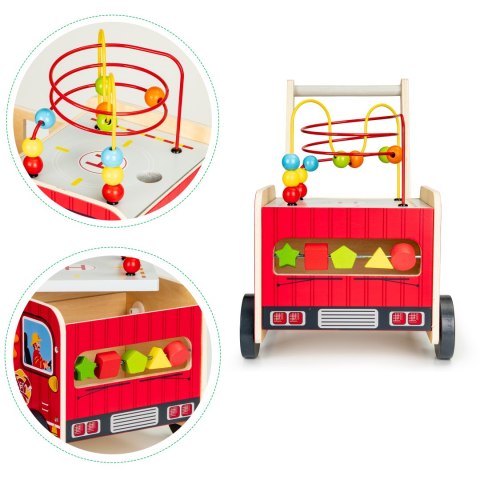 PCHACZ DREWNIANY CHODZIK, WÓZ STRAŻACKI, SORTER, ECOTOYS, EDUKACJA, VALENTE