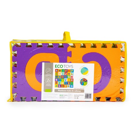 MATA PIANKOWA PUZZLE LUDO, EDUKACYJNA, 178X178 CM, LITERY CYFRY, PIANKA EVA