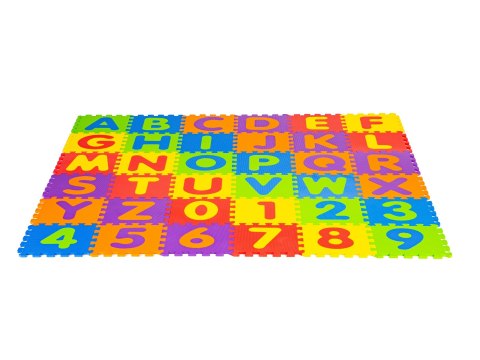 MATA PIANKOWA PUZZLE LUDO, EDUKACYJNA, 178X178 CM, LITERY CYFRY, PIANKA EVA