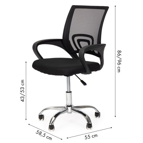 FOTEL BIUROWY AERIS, KRZESŁO OBROTOWE, DO SALONU, WYGODNY, CZARNY, STYL