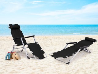 FOTEL OGRODOWY LEŻAK SOLARE, ROZKŁADANY, WYPOCZYNKOWY, CZARNY, WYGODNY