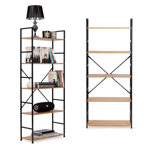 REGAŁ NA KSIĄŻKI STRUCTURA, LOFT, INDUSTRIALNY, DO SALONU, 5 PÓŁEK, 144 CM