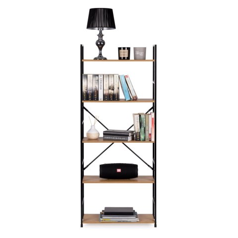 REGAŁ NA KSIĄŻKI STRUCTURA, LOFT, INDUSTRIALNY, DO SALONU, 5 PÓŁEK, 144 CM