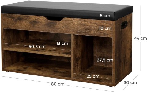 SZAFKA NA BUTY URBANO, SIEDZISKO OTWIERANE, LOFT, ŁAWKA, DO PRZEDPOKOJU