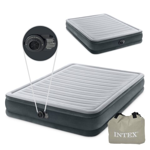 MATERAC DMUCHANY ŁÓŻKO DWUOSOBOWY INTEX AERIA, POMPKA ELEKTRYCZNA, 203X152