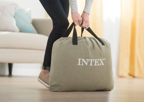 MATERAC DMUCHANY ŁÓŻKO DWUOSOBOWY INTEX AERIA, POMPKA ELEKTRYCZNA, 203X152