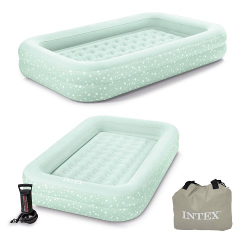 MATERAC DMUCHANY DLA DZIECKA, INTEX NOMADA, POMPKA, WELUR, 168X107X25 CM
