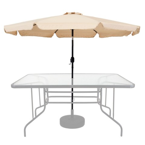 PARASOL OGRODOWY 300CM, SOLARA, BEŻOWY, SKOŚNY, Z KORBKĄ, NA TARAS, DUŻY