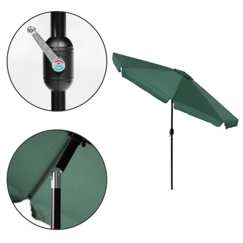 PARASOL OGRODOWY 3M, AEGIS, SKOŚNY TILT, KORBKA, ZIELONY, DUŻY, TARAS