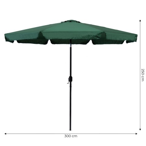 PARASOL OGRODOWY 3M, AEGIS, SKOŚNY TILT, KORBKA, ZIELONY, DUŻY, TARAS