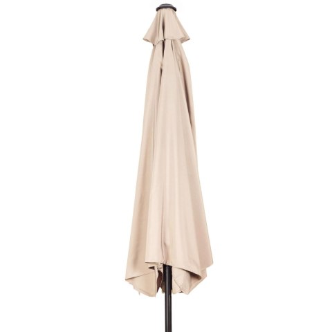 PÓŁPARASOL OGRODOWY BALKONOWY AEREA, 270CM, PRZYŚCIENNY, BEŻOWY, KORBKA