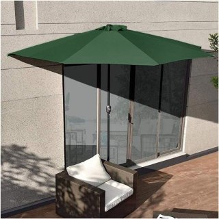 PÓŁPARASOL OGRODOWY SOLFINA, 270CM, BALKONOWY, TARASOWY, ZIELONY, KORBKA
