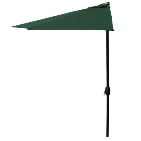 PÓŁPARASOL OGRODOWY SOLFINA, 270CM, BALKONOWY, TARASOWY, ZIELONY, KORBKA
