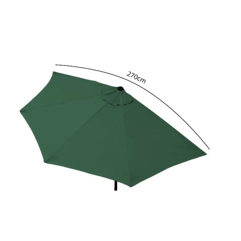 PÓŁPARASOL OGRODOWY SOLFINA, 270CM, BALKONOWY, TARASOWY, ZIELONY, KORBKA